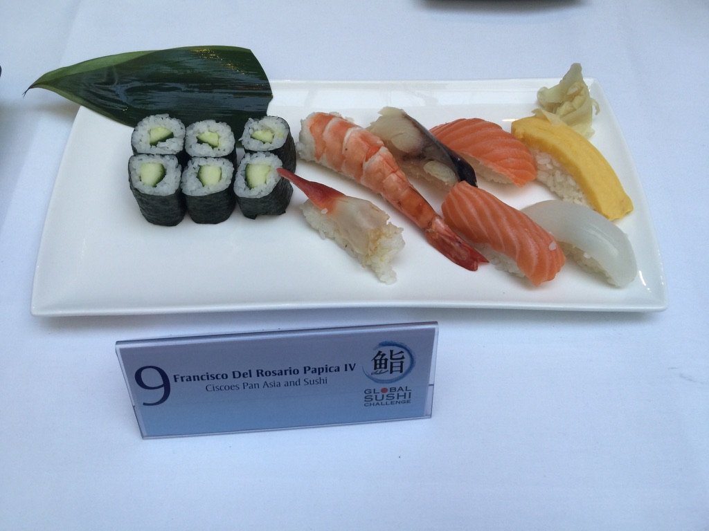 A precise nigiri and cucumber maki entry at the Global Sushi Challenge